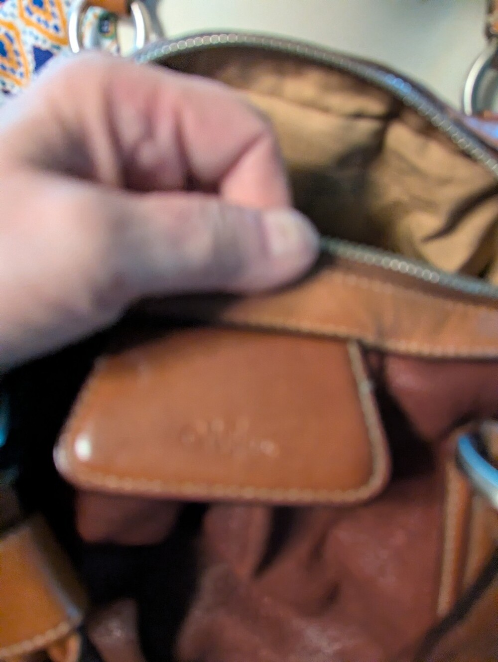 Cole Haan Burgundy Tan Leather Satchel. - Picture 7 of 11